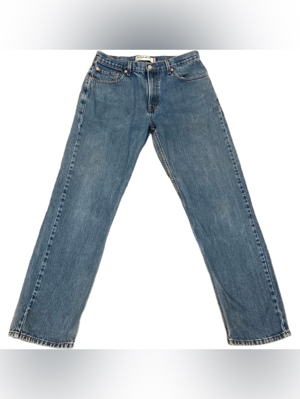 LEVI'S Mens 505 Straight Leg Regular Fit Medium Wash Jeans Mens 34 x 34